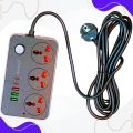 Speed-X 603PU Power Universal Travel 3 Socket + 4 USB + 1 Type-C 12Amp Multi Port Charger | Phone Charging Station Universal Hub for Desktop Office Home Smart Device Extension Adapter Mobile Tablet Laptop Connection Socket Block Power Strip Wire. 