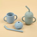 Premium Silicone Baby Feeding Cup with Straw Lid, Leak-Proof & Portable Storage Container, Unisex 100ml -. 