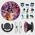Popsocket Phone Grip With Free Mount Adapter - Purple Agate Marble - PopSocket Black - SKINLEE-127-3-2. 