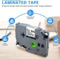 Brother Tape, laminated Black on white, 9mm (Tze 221) cassette compatible for Brother P-touch Labeller. 