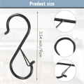 12PCS S Hooks for Hanging for Kitchen Utensil and Closet Rod - Black. 