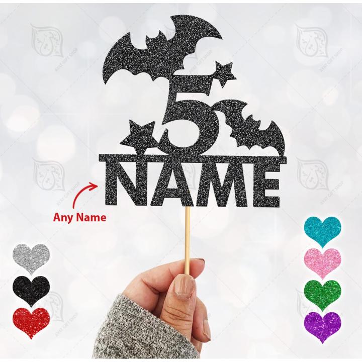 Custom Batman Cake Topper For Party Celebration, Superhero Birthday Topper, Party Cake decoration, Personalised with Any Color, Any Name