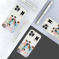 UCUC for Tecno Spark Go 2020 /  / Spark Go 2021 / Spark 6 Go Back Cover Famous Korean Boy Group BTS Thin Soft Luxury Square Liquid Silicone Phone Case. 