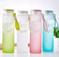Water Bottle, Frosted Glass/Plastic Double Walled Keeps Water Cold and Hot for Hours, Water bottle for Girls, Boys, Kids, easy to Carry for Traveling, Walking, Hiking, School, Gym etc, 500ml.. 