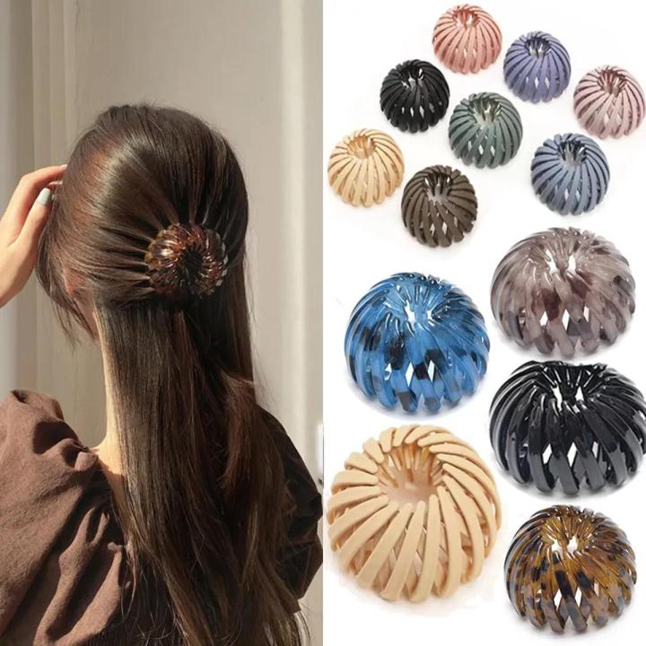 Pack OF 2 Ponytail Hair Rings Clips Hair Clips Women Bird Nest Shaped Hair Hairpin Simple Magic Lazy Braider Tool Women Hair Accessories