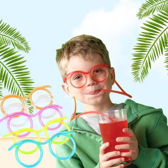 Silly Straw Glasses,Reusable Flexible Drinking Straw Glasses