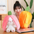 Cute transformation bunny plush doll soft cute strawberry radish rabbit ragdoll child girl bed pillow. 