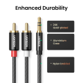 Ugreen RCA Cable HiFi Stereo 2RCA to 3.5mm Male to Male Audio Cable Cord AUX RCA Jack 3.5 Y Splitter for Amplifiers Audio Home Theater Cable RCA for Speakers iPod MP3 Player. 