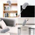 Microfiber Duster Extendable with 2m Extra Long Handle, Hand Duster, Bendable Head and Chenille Head, Washable Feather Dusters for Cleaning Cobwebs Ceilings Fans Cars. 