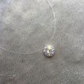Zircon Pendant Shiny Choker For Women Fishline Necklace Transparent Invisible Line. 