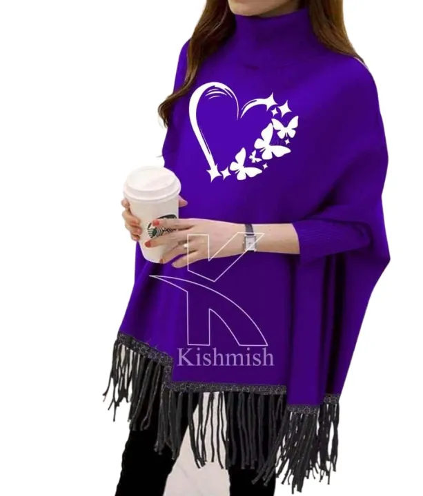 Women's%20Winter!%20Printed%20Fleece%20Poncho%20For%20Women%20Cute%20Heart%20And%20Butterflies%20Printed%20Poncho%20For%20Girls%20-%20Image%205