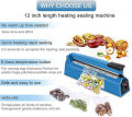 Heat Sealer Plastic Poly Bag Hand Impulse Sealing Electric Machine 8 & 12 Inch. 