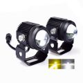(1pcs) New Mini Driving Fog Light for All Motorcycle, Cars, Jeep(1pcs)  Dual Function White-Yellow Lens Projectors Auxiliary Light 20w. 