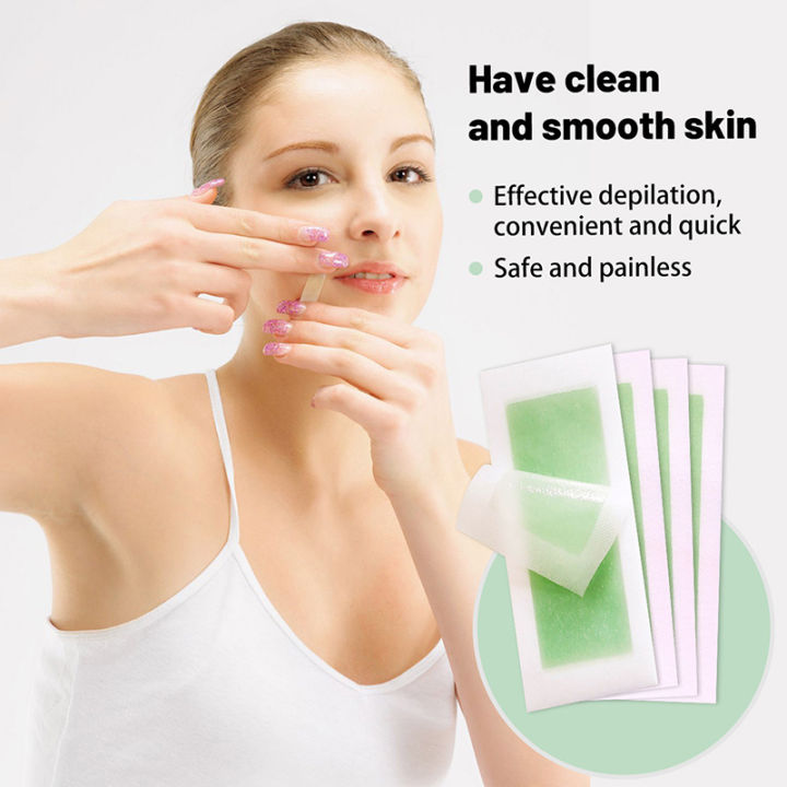 12/24Pcs Facial Lip Wax Strips Double-sided Waxing Paper For Face Chin Upper Lip Jaw Eyebrow Beard Hair Removal