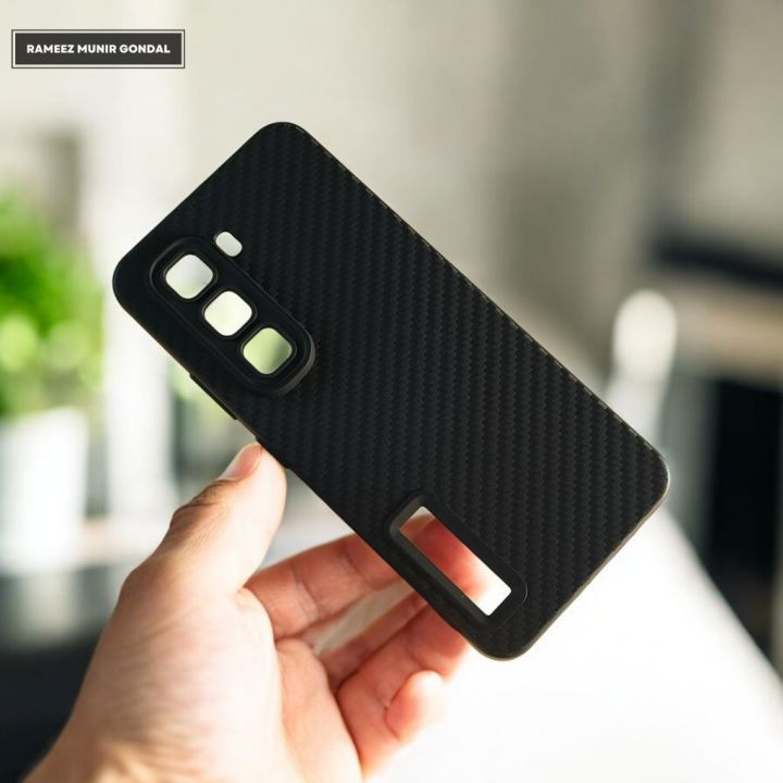 RAMEEZ%20MUNIR%20GONDAL%20For%20Infinix%20Hot%2050%20Pro+%20Hot%2050%20Pro%20Plus%20Case%20%E2%80%93%20%20Black%20Carbon%20Fiber%20Soft%20Back%20Cover%20-%20Image%203