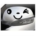 Smiling Mirror Eye Blink Car Sticker - Black. 