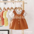 Sweet and Cotton Princess 2024 Summer New Western Fashion Cute Baby Short sleeved Girl's Dress. 