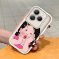 TA for Infinix Hot 40 Hot 40 Pro Back Cover Soft Square Ladder Beautiful Pink Girl Pattern Cases Silicone Camera Protection Phone Case. 