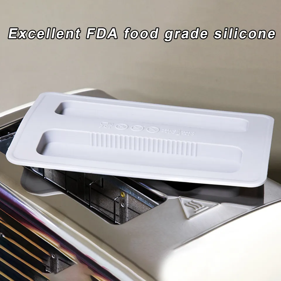 2-Pack Silicone Toaster Covers - Dust Proof Lids For 2 Slice Toasters & Bread Makers, Grey, Reusable & Dishwasher Safe