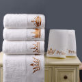 Quality 100% Cotton White 5-Star Hotel Towel Home Set Embroidered Luxury Crown Bath Towels for Adults Absorbent Face Towel. 