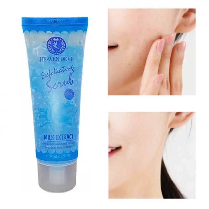 Heaven Dove Natural Facial Scrub Exfoliating Scrub Whitening Brightening & Moisturizing Milk Extract Face Scrub Face Gel Milk Scrub