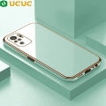 UCUC for Xiaomi Redmi Note 10 Back Cover + Free Lanyard Luxury 6D Plating Case Side Pattern Soft Silicone Square Mobile Phone Cases. 