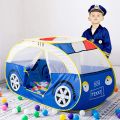 Playhouses Tent for Kids Outdoor and Indoor Pop Up Car Kid Play House Castle Tent Toys with Carrying Case, Best Gift for 1-8 Years Old Kids Children Boy Girls (Blue Police Car Tent). 