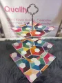 3 Tier Cup Cake Stand - Square - Premium Melamine Quality. 