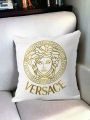 Versace Laser Velvet Cushion Covers, With Gold And Silver Applic Work, Smooth Silk Back Fabric  with a Side Zip Soft Cushion Covers for Spring Sofa, Living Room, Couch, Bed, Home Decor | Cushion | Decorative Cushion-16"x16"Inch By Comfynook. 