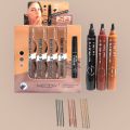 Eyebrow Pen Waterproof 4-Fork Tip Eyebrow Tattoo Pencil Long Lasting Professional Fine Sketch Liquid Eye Brow Pencil (RANDOM). 