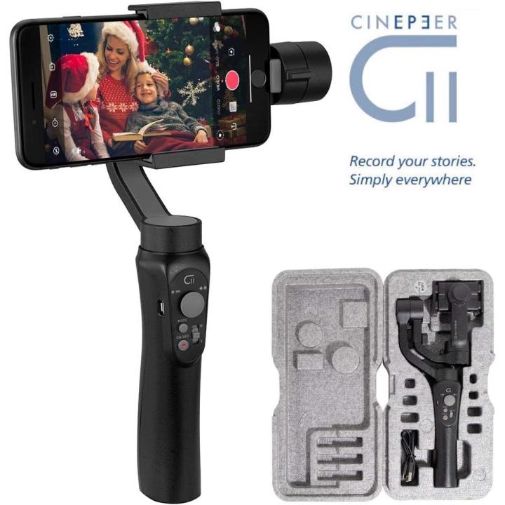 CINEPEER C11 3-Axis Gimbal Stabilizer for Smartphone, Powered by ZHIYUN-Gimbal for iOS Phone 14/13/12/11/X/XS, Samsung Android Phone ZY Play App Support, Smooth Video Recording with Handbag Dolly Zoom Timelapse Panorama