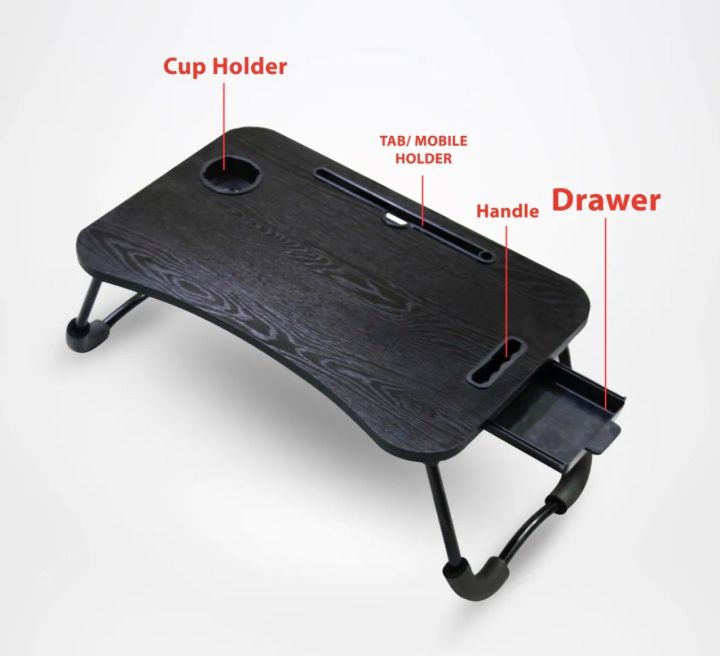 Ergonomics%20Wood%20Portable%20Laptop%20Table%20Foldable%20Dormitory%20Bed%20Laptop%20Desk%20Book%20Reading%20Tray%20Cup%20slot%20Bed%20Table%20(2%20variants)%20with%20drawer%20&%20without%20drawer%20For%20Computer%20Notebooks%20-%20Image%202