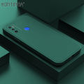 Hontinga for Tecno Spark 5 Air / Spark 6 Air Back Cover Simple Candy Color Square Edge Liquid Silicone Phone Case. 