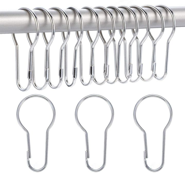 Silver Metal Shower Curtain Style Hanging Clip Chain Hooks for Sorting & Organizing, Window Arts & Crafts Display, DIY Key Hangers