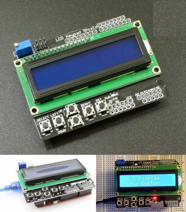 LCD1602 16×2 Blue LCD Keypad Shield screen display arduino