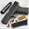 Glock Soft Bullet Toy Gun Shell Ejection Foam Darts Blaster Manual Airsoft Gun With Silencer For Kid Adult. 