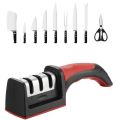 3-in-1 Knife Sharpener Set with Ceramic Peeler | 3-Stage Blade Sharpener & Non-Slip Handle. 