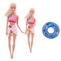 2PCS Doll Clothes Swimwear + Swimming Rings Swimsuits Bikini Beach Bathing Accessories for Barbies,11.8 Inch,BJD Doll,Girl's Toy. 