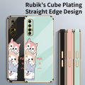 Case for Oppo Reno 2 2Z 2F 4F 4Z3Pro 4G 5G 4 Lite New Electroplating Phone Straight Edge Soft Cover Corgi Non-Slip with Lanyard. 