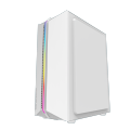 Aigo DarkFlash DK151 ATX PC Case White with 3 ARGB Fans and Changeable LED lighting on the front panel. 
