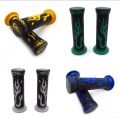Universal Fire Model Skull Colorful Rubber Motorcycle Handle Bar Grips Scooter Handlebar - Black & Blue. 