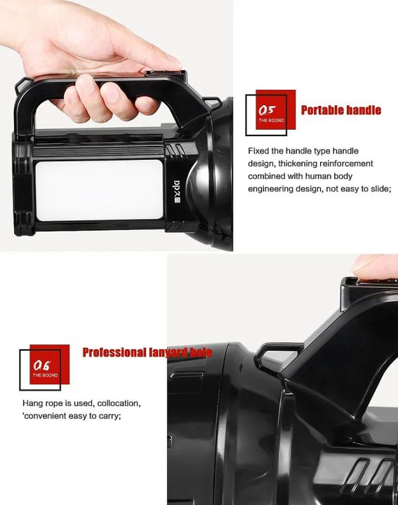 DP-7320%20Rechargeable%20Searchlight%20LED%20Torch%20Searchlight%20Outdoor%20Torch%20With%20Emergency%20Side%20Light%20Searchlight%20Strong%20Light%20Long%20Range%20-%20Image%2010