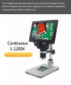 G1200 7inch Digital Microscope for Jewelry, electronic portable 12MP 1-1200X digital HD LCD microscope for soldering. 