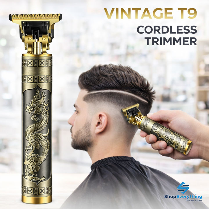 T9 Vintage Hair Trimmer For Men | Professional Cordless Hair Clipper & Beard Trimmer | Rechargeable Electric Shaver Machine | Zero Gapped Precision Hair Cutting Tool | USB Charging Grooming Kit for Salon & Home Use