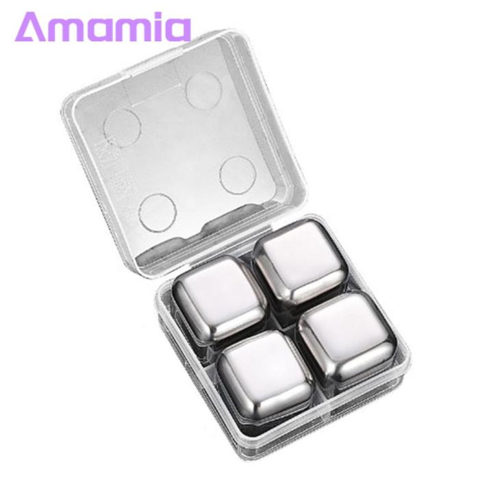 Amamia Stone Eco-friendly Metal Square Ice Cubes Chilling Stone