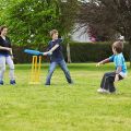 Cricket Kit Junior Plastic bat Ball Kit Cricket Playing Set for Kids Indoor Beach Outdoor Garden Play Set for 5-10 yrs Kids(1 Bat, 3 Wicket,1 Stand,2 Ball, 2 Bails), Childern Indoor Outdoor Play Plastic Cricket Bat Set (Random Color). 