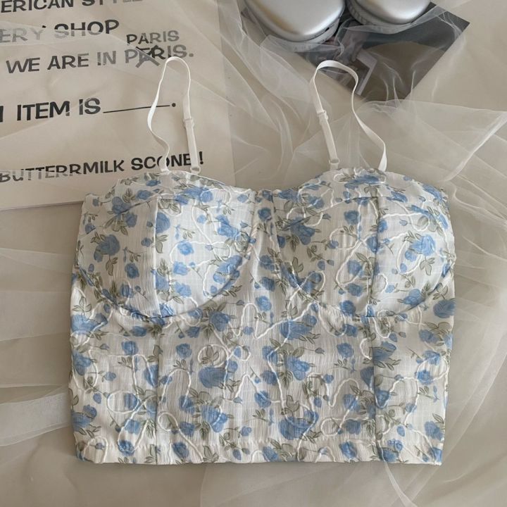 Style%20Temperament%20Sexy%20Sweet%20Floral%20Camisole%20Women's%202023%20Summer%20Slim%20Fit%20Slimming%20Short%20Top%20Fashion%20-%20Image%208