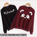 Bundle Of 2 Printed Round Neck Full Sleeves Sweatshirts. 