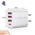 Grebest Smartphone Charger 30W US/EU Plug Support Multi-device Travel Charger. 