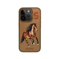 100% original polo santa barbara boris case genuine leather 3d embroidery for apple iphone 15 pro and 15 pro max. 